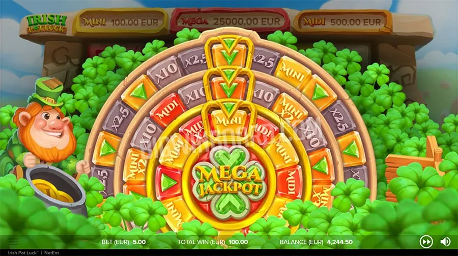 Irish Pot Luck jackpot wheel